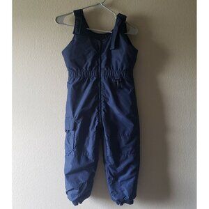 Vintage Clockwise Kids XS 5/6 Navy Blue Snowsuit Bib Overalls Zip Up Snow Pants